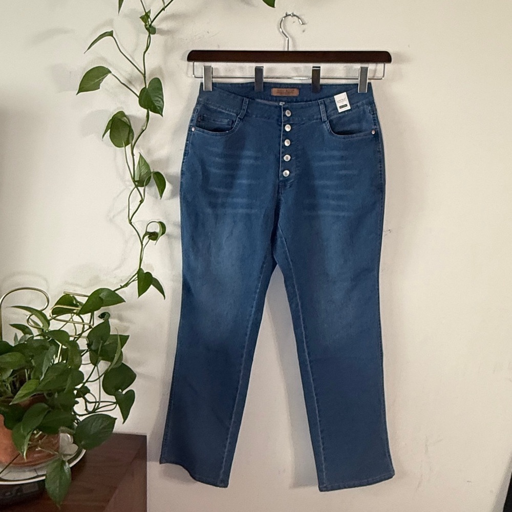 Judy Blue High Waist Button Fly Medium Wash Stretch Jeans - XL